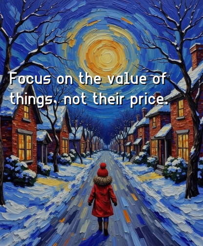 Inspirational Canvas Wall --Focus on the Value of Things --Stretched Matte Print