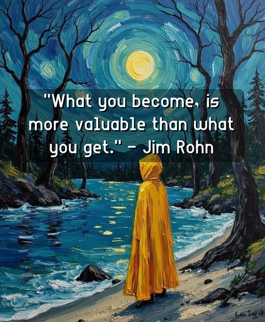 Becoming matters more than getting - canvas print with quote